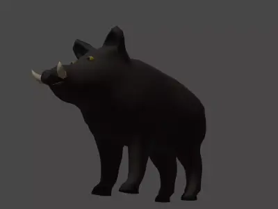 LowPoly Boar Low-poly 3D model