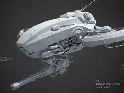 Sci Fi Vehicle Series Drone 02 Free 3D model