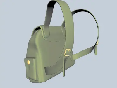 Cute green bag Free 3D model
