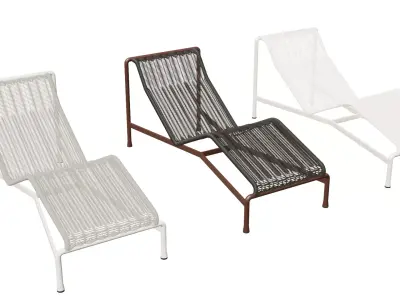 Outdoor Sun Lounger Set  3 Variations 3D model