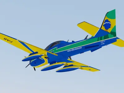 Embraer A-29A EMB 314 Super Tucano EDA 3D model