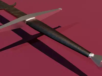 Brand New Zweihander Large Sword PBR Game Ready  Low-poly 3D model