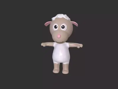 Cartoon 0011 Character Sheep Cute  Low-poly 3D model