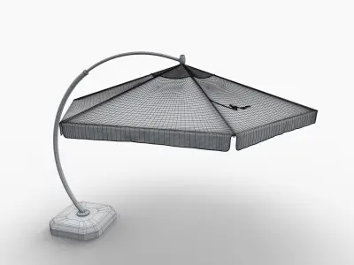 Garden Umbrella and Table 3D model