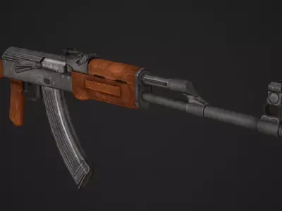 AK 47 Low Poly Low-poly 3D model