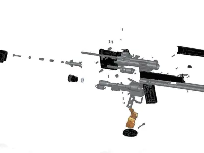 PSG-1 rifle with scope 3D model