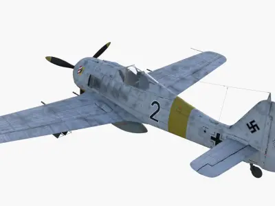 Focke - Wulf Fw 190 Warplane WW2 Low-poly 3D model