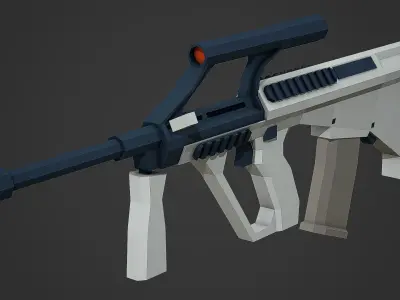 Stylized Steyr Aug A1 Low Poly Mobile Ready Low-poly 3D model
