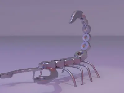 Scorpion metal art Low-poly 3D model