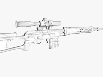 Dragunov Sniper Rifle - SVD Low-poly 3D model