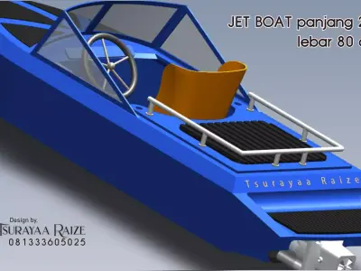 Jet Boat 2 meter and Water jet 100 mm 3D print model