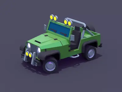 Jeep 4x4 Low-poly 3D model