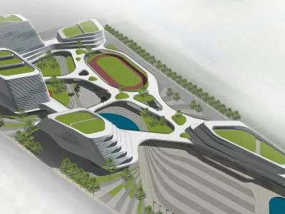 SU model of service center office and commercial building 3D model