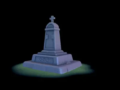 Stylized Gravestone Low-poly 3D model
