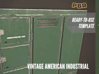 Vintage American Industrial Low-poly 3D model Low-poly 3D model