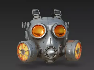 Stylized Cyberpunk Tactical Gas Mask 3D Model 3d model Low-poly 3D model