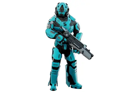 CYBORG SOLDIER RX-800 Rigged for Unreal Engine - Unity - MIXAMO 3D model
