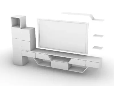 Tv Unit 3D model 6