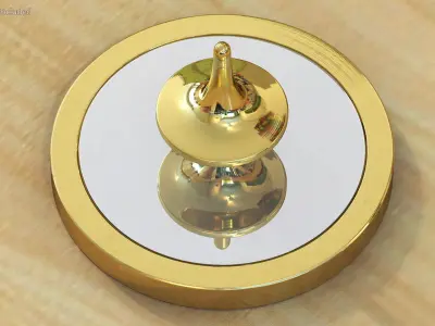 ForeverSpin Gold Spinning Top with Base 3D model