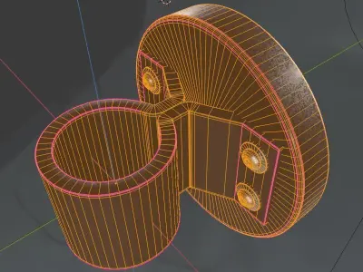 Wheelchair Red Reflector with procedural PBR material 3D model