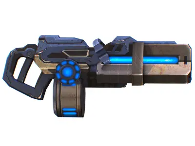 Assault heavy machine gun cannon naff barrel blaster laser arms Low-poly 3D model