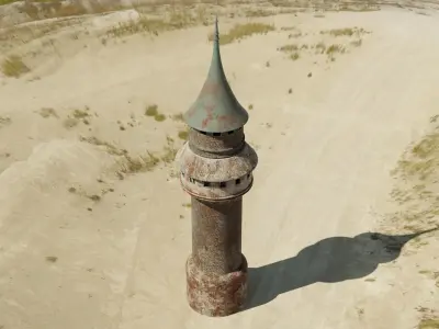 Castle tower 3D model Low-poly 3D model