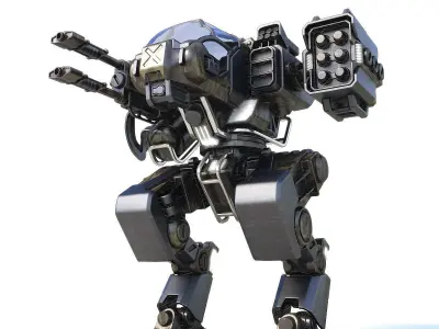 Military robots set 4in1 3D model