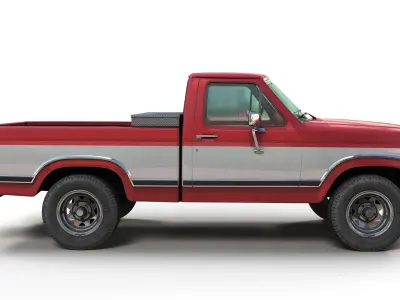 Pickup truck Low-poly 3D model