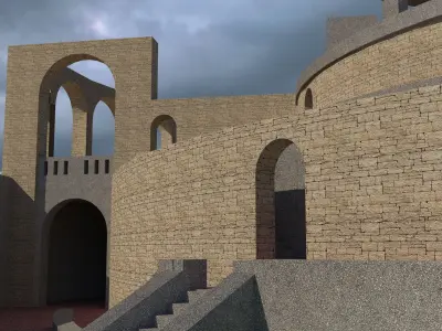 Building - Mausoleum of Spyro - Low Poly - 3D Model statue Low-poly 3D model