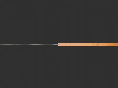 Dinner knife with wooden handle in real dimension Free low-poly 3D model