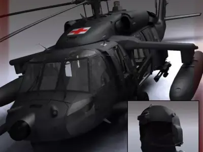 Battlehawk Military Helicopter 3D model