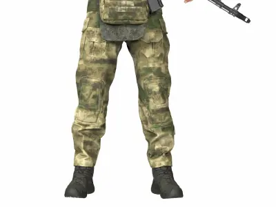 Russian Soldier PMC Character Low-poly 3D model