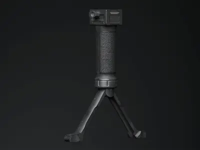 Tactical Hand Grip Bipod For Picatinny rail Low-poly 3D model