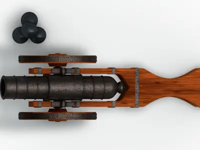 An old medieval cannon 3D model