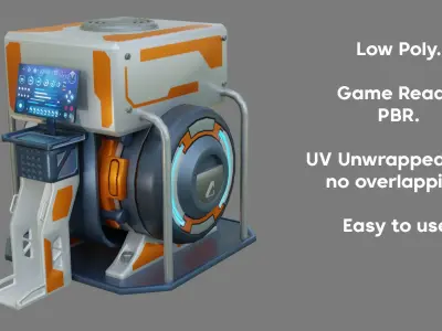 Sci-Fi Computer - Game Ready - PBR Low-poly 3D model 3