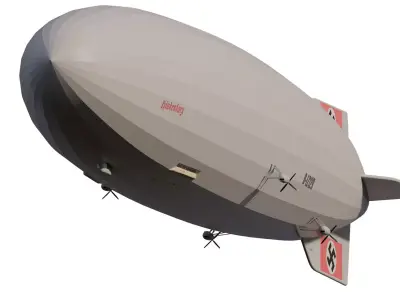 Hindenburg zeppelin with interior 3D model