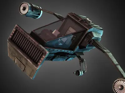 High Detail Space Fighter Concept Low-poly 3D model