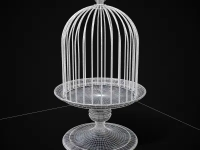 Metal Bird Cage Low-poly 3D model