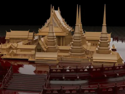 Chinese ancient temple 3D model