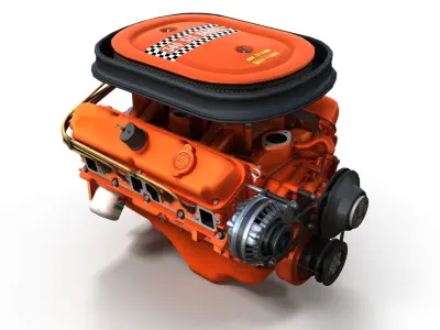 Mopar V8 engine Low-poly 3D model