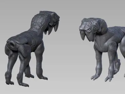 Creature dog scifi sculpt 3D model