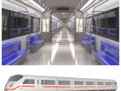 METRO TRAIN Low-poly 3D model