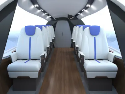 Electric Aircraft Alice Eviation Panoramic with Interior 3D model