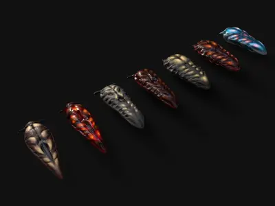 Mobile Leeches Low-poly 3D model