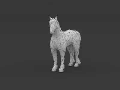 Low Poly Horse Model polygonal Low-poly 3D model