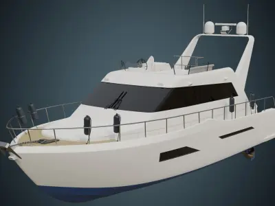 Motor Yacht 1 Basic Low-poly 3D model