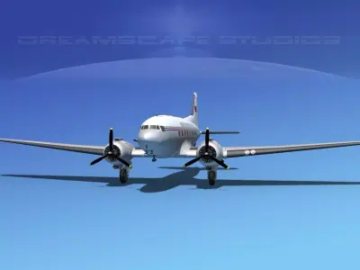 Douglas DC-3 British European 3D model