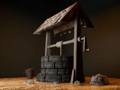 Realstic Water Well Low-poly 3D model
