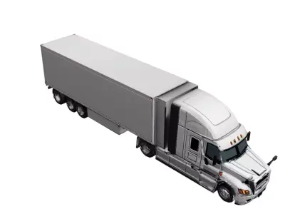 Heavy Haul Truck Low Poly Heavy Duty Transport Truck Low-poly 3D model