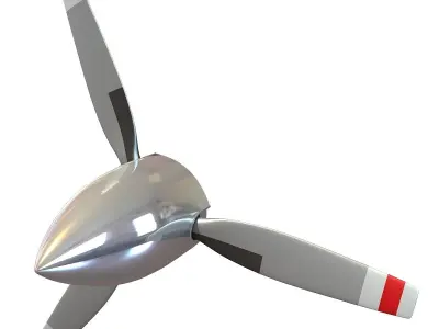 Red Stripe Propeller Blade 3D model